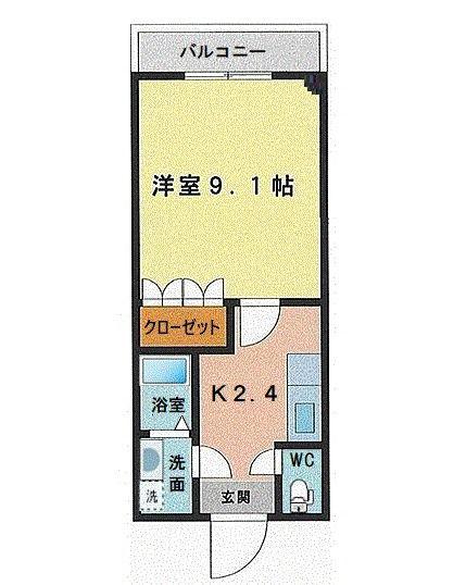 サンパティオ(1K/2階)の間取り写真