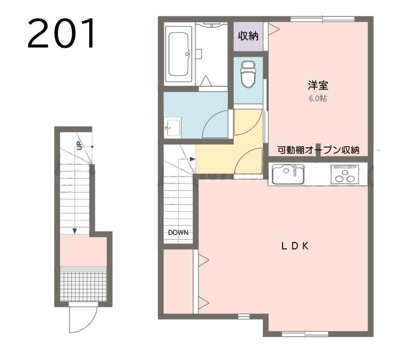 THE CORE(1LDK/2階)の間取り写真