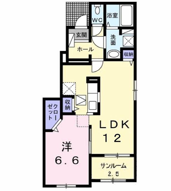Nゲート IX(1LDK/1階)の間取り写真