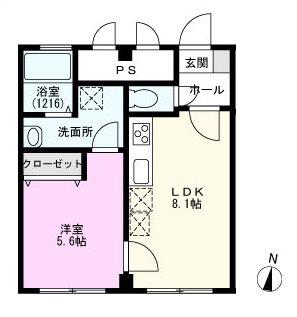 リ・グランデ南越谷(1LDK/1階)の間取り写真