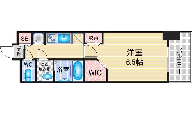 パルティール庄内通(1K/5階)の間取り写真