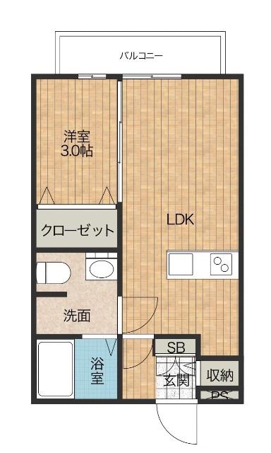 エスペランサ(1LDK/1階)の間取り写真