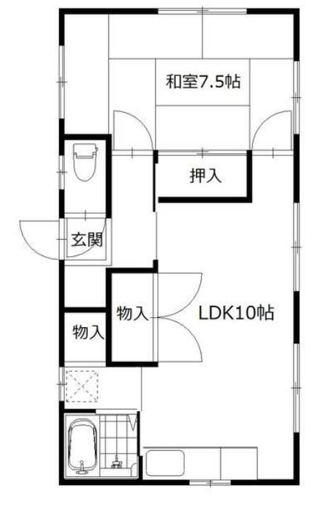 サトウアパート(1LDK/2階)の間取り写真