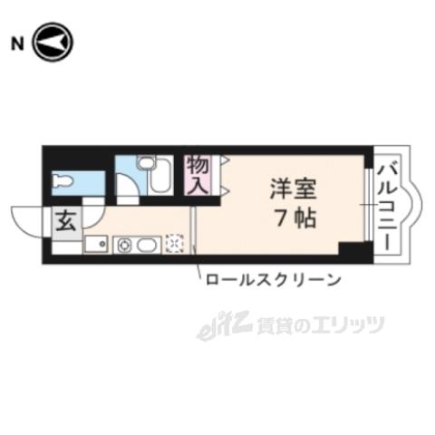 リバーロードタカノ(1K/1階)の間取り写真