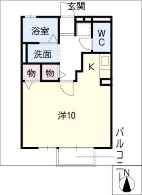 シティーハイツ・知多(ワンルーム/1階)の間取り写真
