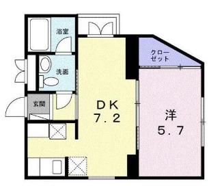 サクラディアIII(1DK/3階)の間取り写真