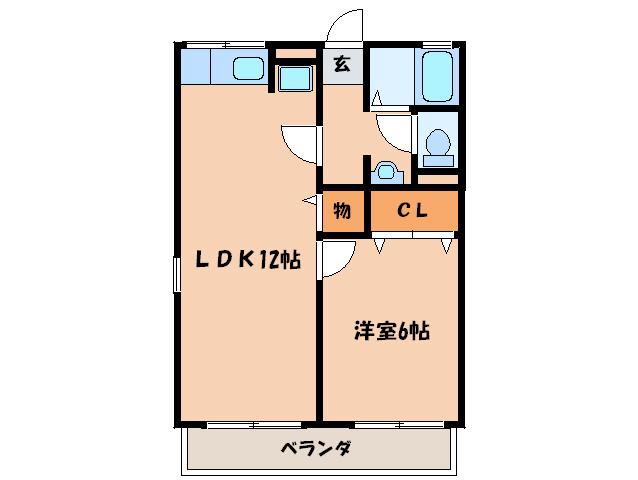 ハイグリーム(1LDK/2階)の間取り写真