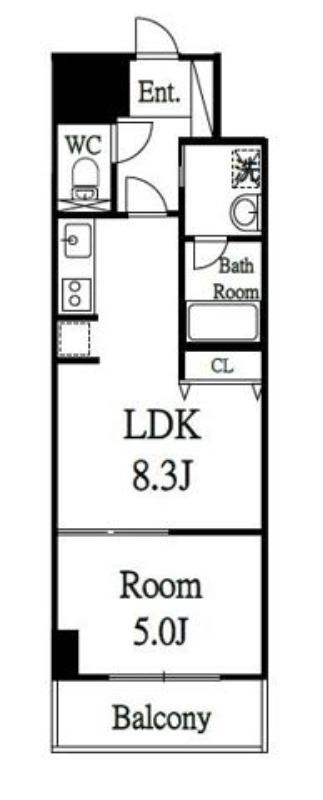ブラービ南船場(1LDK/10階)の間取り写真