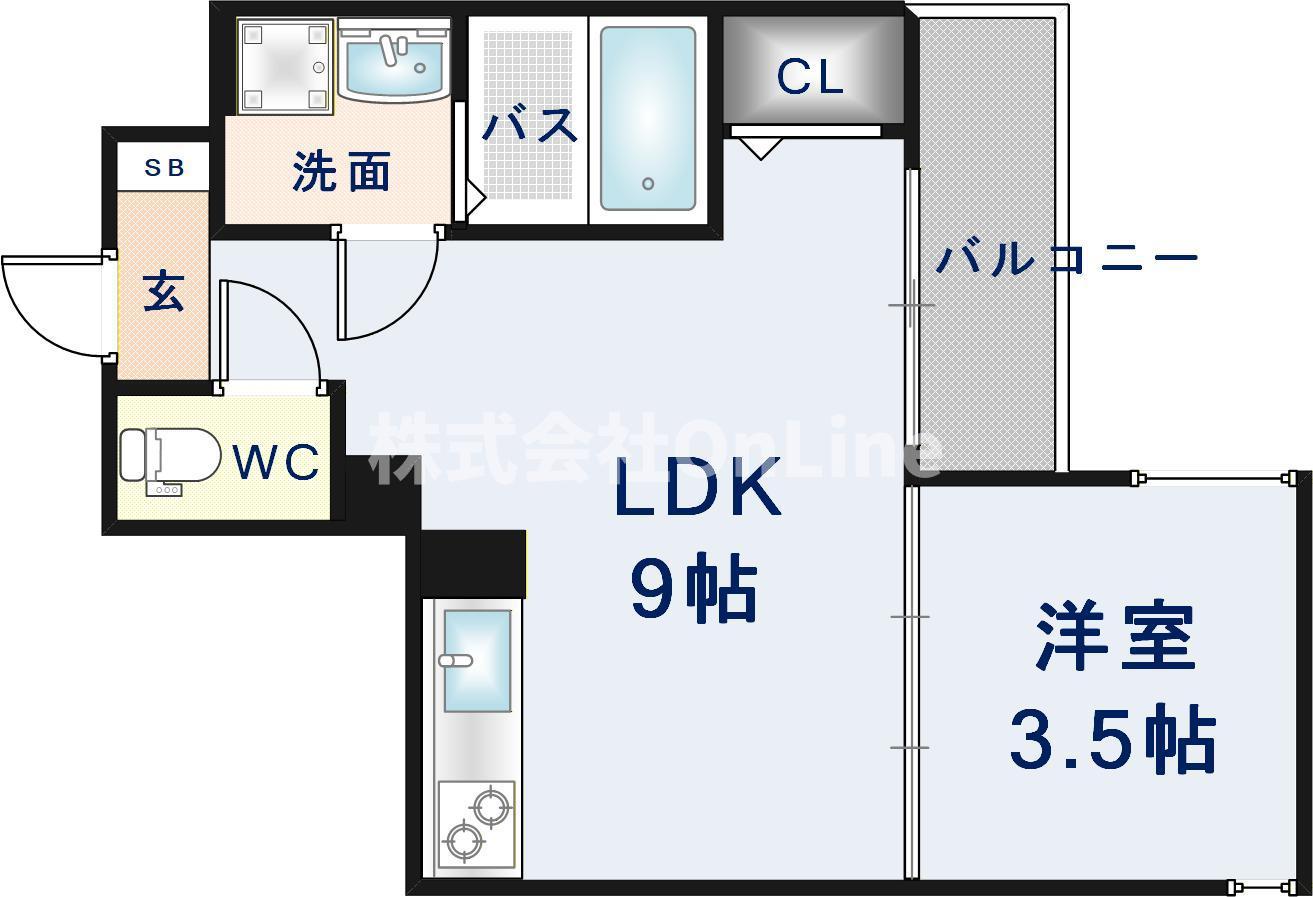 ROYAL MAISON 城東(1LDK/2階)の間取り写真