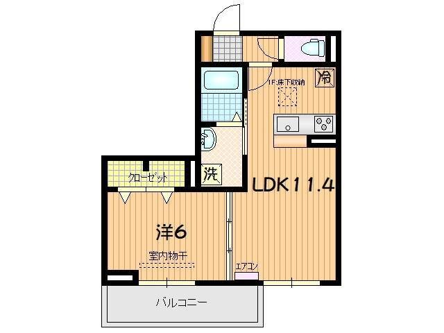GRACE SEA(1LDK/1階)の間取り写真