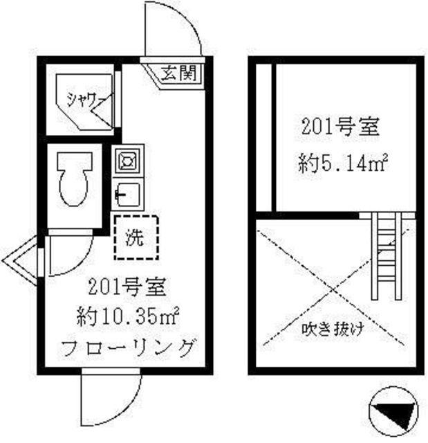 ティ・アーモ ルミナス(ワンルーム/2階)の間取り写真
