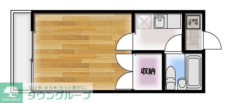グランモア鶴ヶ島(1K/2階)の間取り写真