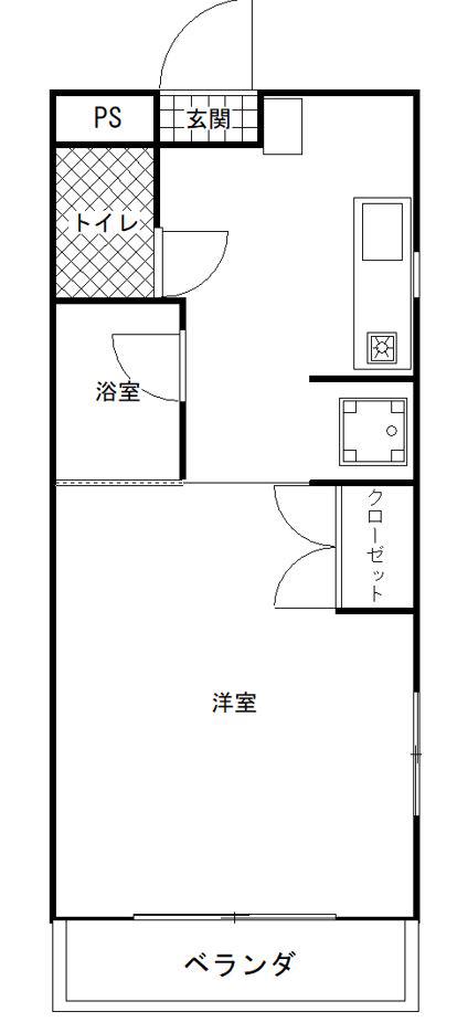 西田産業第6ビル(1K/2階)の間取り写真