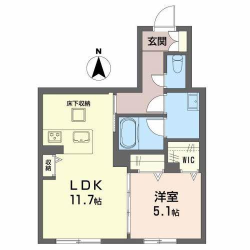 シャーメゾンCOMFORZA(1LDK/1階)の間取り写真