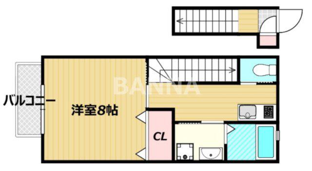 SUMMA B(1K/2階)の間取り写真