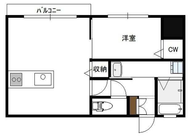 スリーゼハイツ王子B(1LDK/2階)の間取り写真