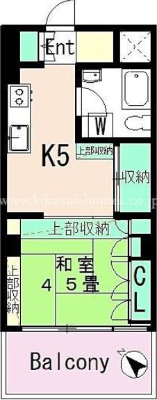 ハイネス阿佐ヶ谷(1DK/6階)の間取り写真
