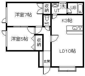 リヴェール(2LDK/2階)の間取り写真