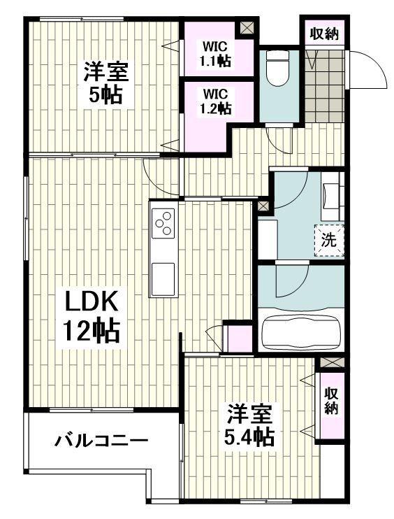 ALLEE VERTE 北鎌倉A(2LDK/2階)の間取り写真
