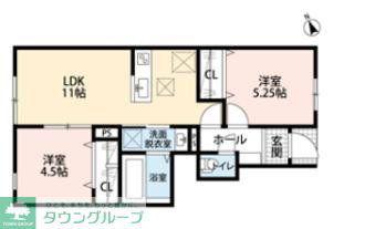 リーブルファイン足立神明(2LDK/1階)の間取り写真