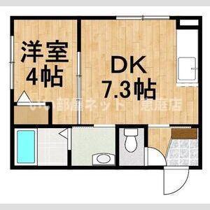 和MISAWA(1DK/2階)の間取り写真