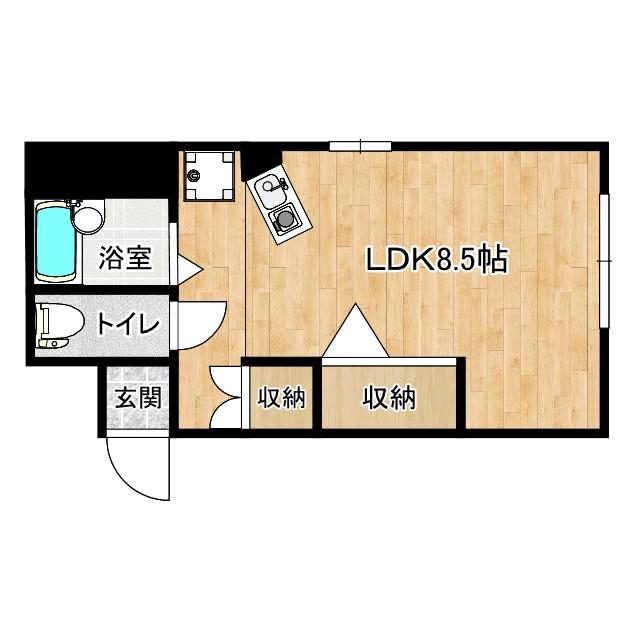 ピュア京町(ワンルーム/5階)の間取り写真
