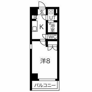 サニー鶴舞(1K/6階)の間取り写真