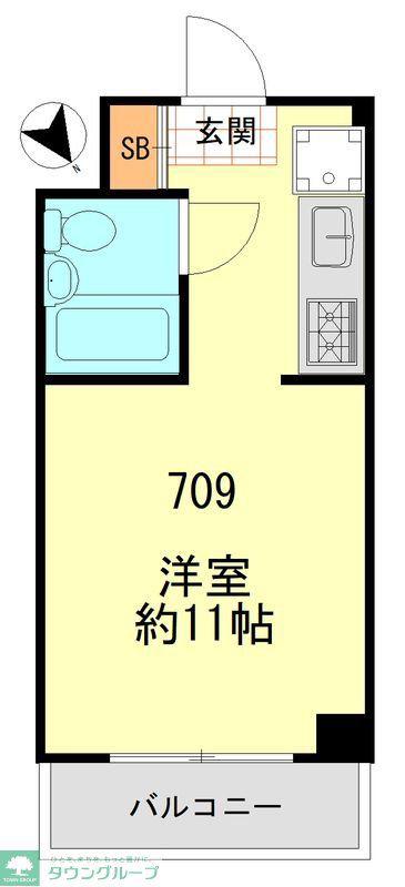 ダイアパレス鶴見第2(ワンルーム/7階)の間取り写真