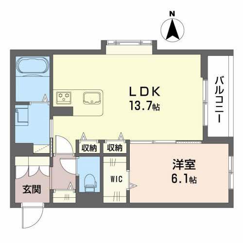 SHAMAISON CIEL(1LDK/3階)の間取り写真
