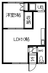 シティーハウス(1LDK/1階)の間取り写真