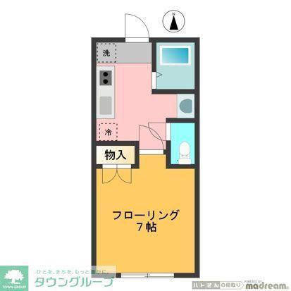 タウンコート(1K/1階)の間取り写真
