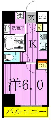 ラフィスタ大師前3(1K/2階)の間取り写真