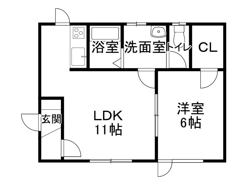 CLASSE(1DK/2階)の間取り写真