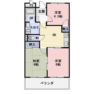 LIMPIAハッピー(3DK/1階)の間取り写真