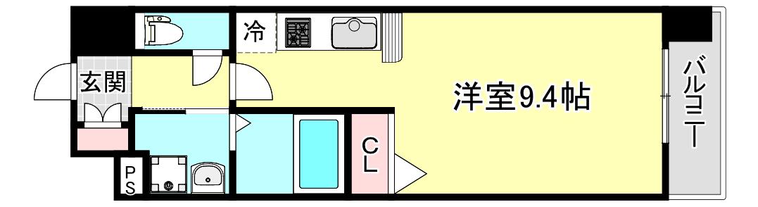 MELDIA CREST NAMBA SOL TERRACE(ワンルーム/10階)の間取り写真