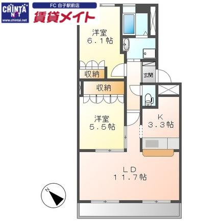 プリムローズ(2LDK/1階)の間取り写真