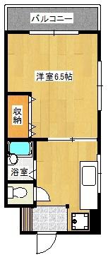 ハニーコーポ竹下(1K/3階)の間取り写真