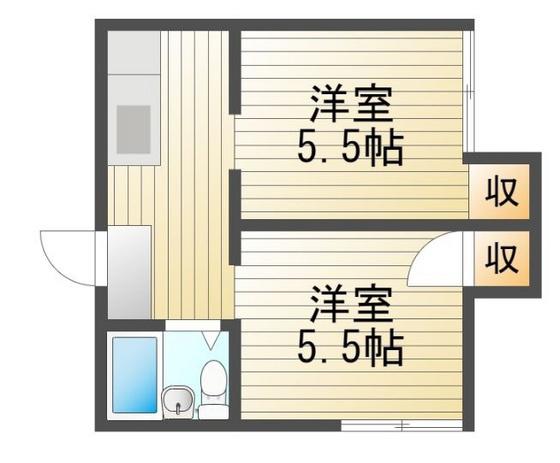 小林コーポ(2K/1階)の間取り写真