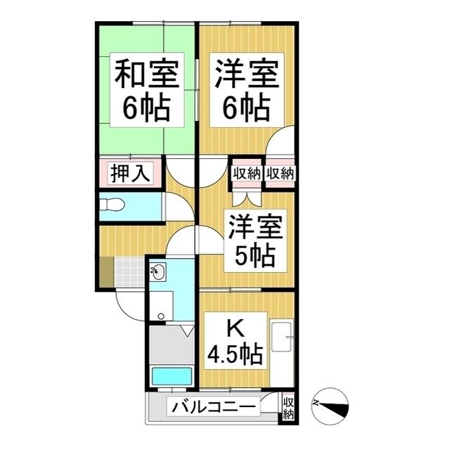グランフォーレT・T・K(3K/2階)の間取り写真