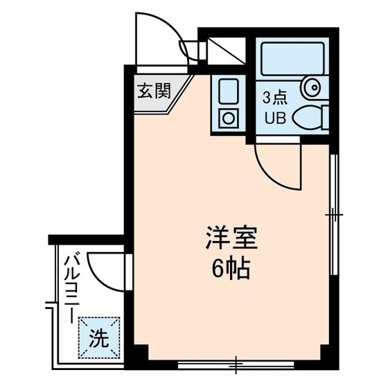 サンライズ(ワンルーム/2階)の間取り写真