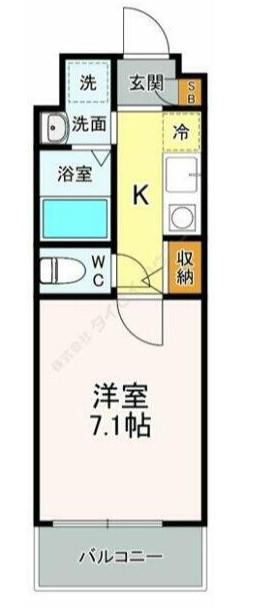 KDXレジデンス八王子横山(1K/3階)の間取り写真
