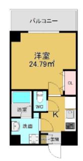 PARK CUBE(1K/4階)の間取り写真