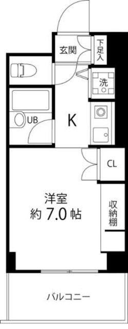 T′S GARDEN都筑ふれあいの丘(ワンルーム/6階)の間取り写真