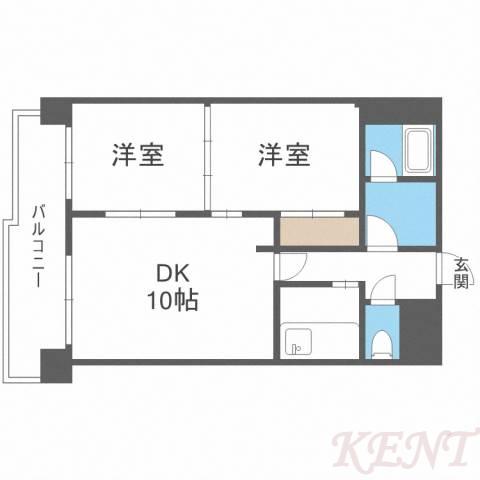 111松井ビル(2LDK/5階)の間取り写真