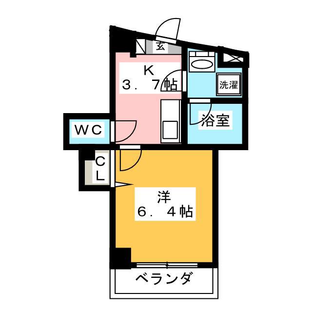 アルビオン町屋(1K/2階)の間取り写真