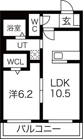 フォレスタミツヤ(1LDK/1階)の間取り写真