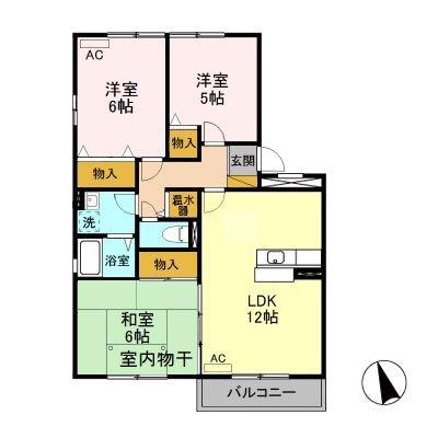 グランメール・カナ(3LDK/2階)の間取り写真