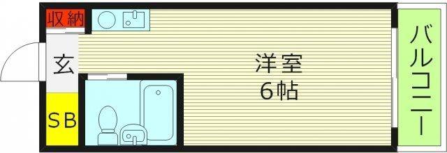 ハイツ白樺(ワンルーム/1階)の間取り写真