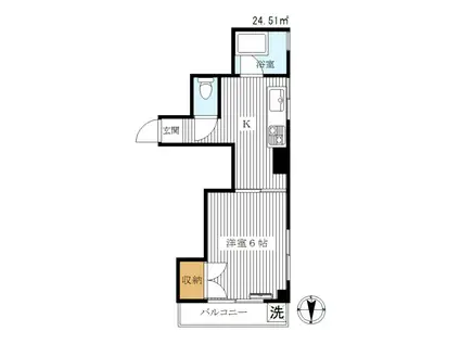 ハイツセキ(1DK/2階)の間取り写真