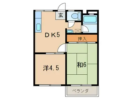 コーポSEKI(2DK/1階)の間取り写真